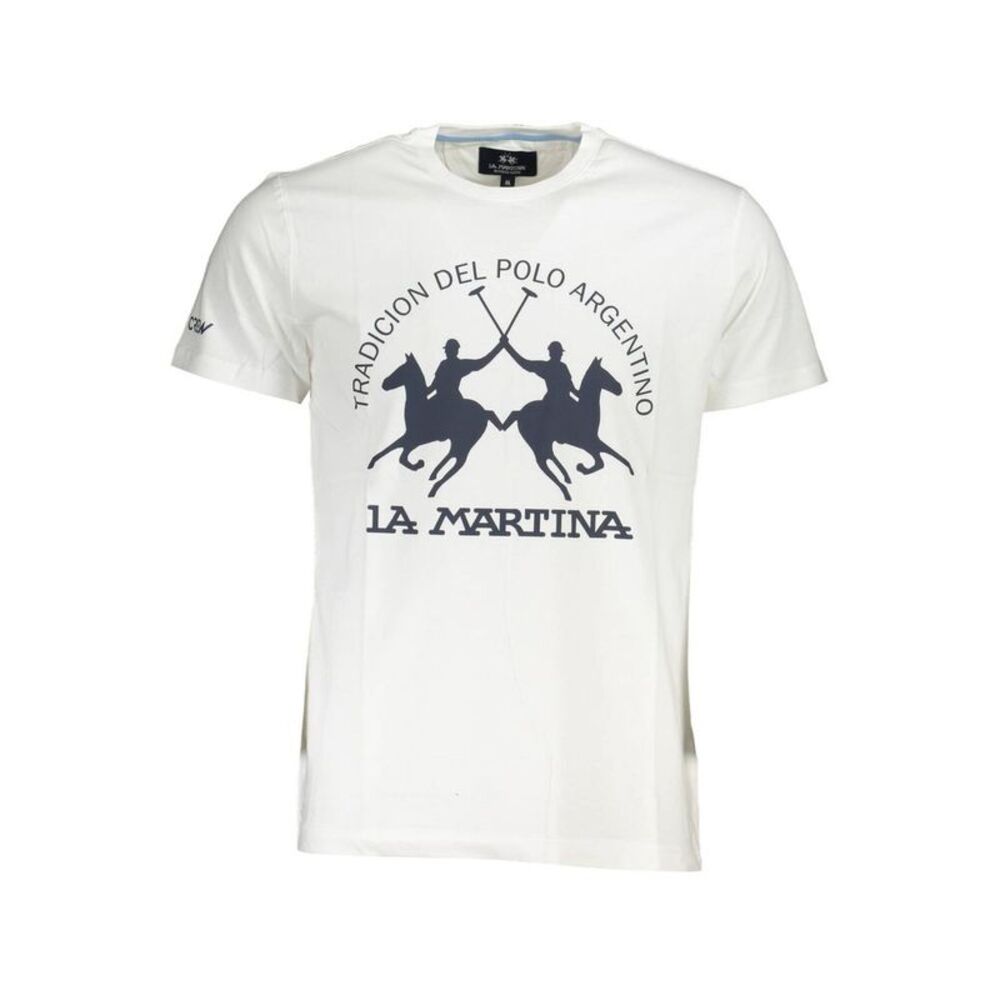 La Martina White Cotton Men Men's T-Shirt